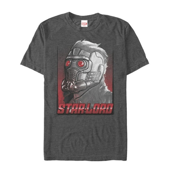 Men's Marvel Guardians of the Galaxy Star-Lord Profile  Graphic Tee Charcoal Heather 2X Large