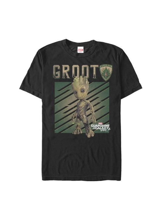Men's Marvel Guardians of the Galaxy Vol. 2 Groot Growth Graphic Tee Black 2X Large