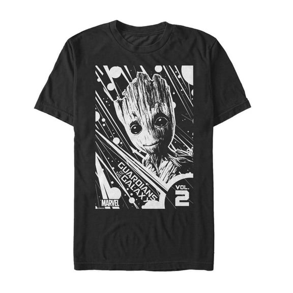 Men's Marvel Guardians of the Galaxy Vol. 2 Groot Light Graphic Tee Black 3X Large
