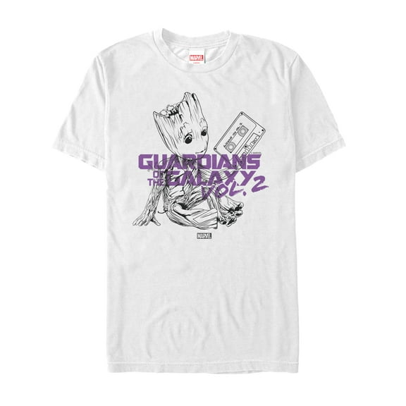 Men's Marvel Guardians of the Galaxy Vol. 2 Groot Music  Graphic Tee White 3X Large