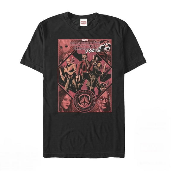Men's Marvel Guardians of the Galaxy Vol. 2 Poster  Graphic Tee Black Large