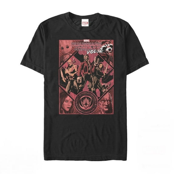 Men's Marvel Guardians of the Galaxy Vol. 2 Poster Graphic Tee Black Large