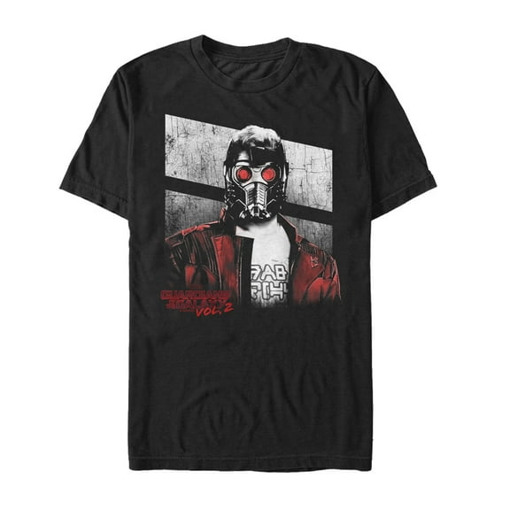Men's Marvel Guardians of the Galaxy Vol. 2 Star-Lord Line  Graphic Tee Black Small