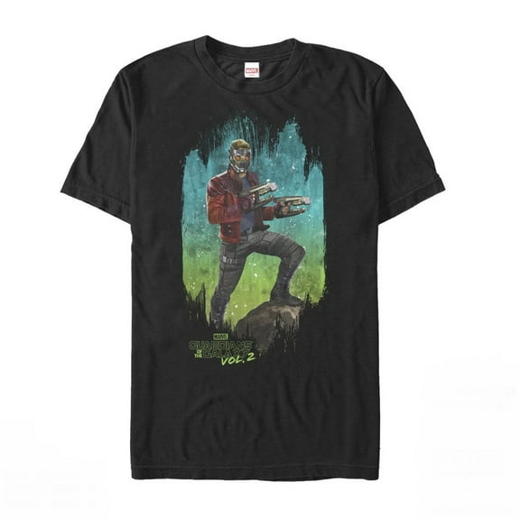 Men's Marvel Guardians of the Galaxy Vol. 2 Star-Lord Night Graphic Tee Black X Large