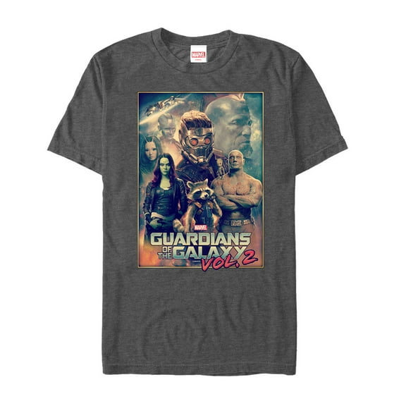 Men's Marvel Guardians of the Galaxy Vol. 2 Team Effort  Graphic Tee Charcoal Heather 3X Large
