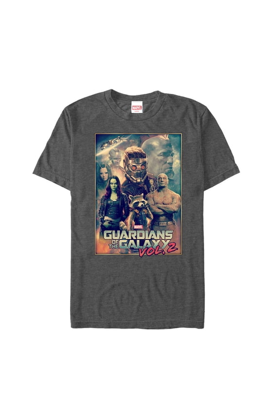 Men's Marvel Guardians of the Galaxy Vol. 2 Team Effort Graphic Tee Charcoal Heather Large