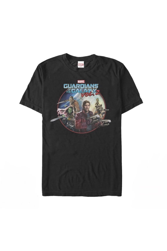 Men's Marvel Guardians of the Galaxy Vol. 2 Team Round Graphic Tee Black 2X Large