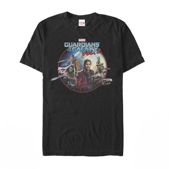Men's Marvel Guardians of the Galaxy Vol. 2 Team Round Graphic Tee Black X Large
