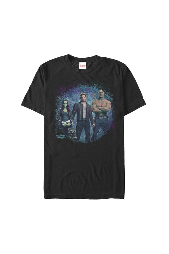 Men's Marvel Guardians of the Galaxy Vol. 2 Team Starry Sky Graphic Tee Black Large