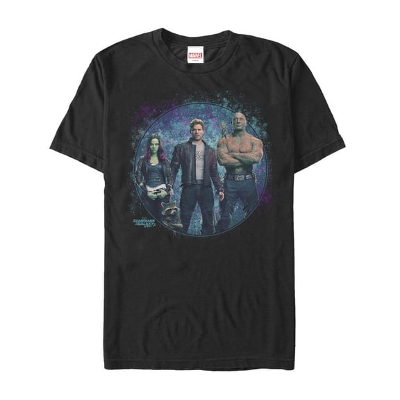 Men's Marvel Guardians of the Galaxy Vol. 2 Team Starry Sky Graphic Tee Black Small