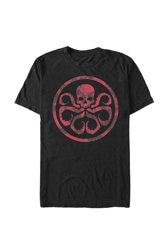 Men's Marvel Hail Hydra Camo Print Graphic Tee Black Small