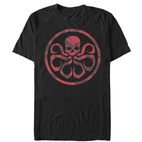 Men's Marvel Hail Hydra Camo Print Graphic Tee Black Small