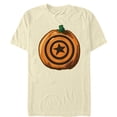 thumbnail image 1 of Men's Marvel Halloween Captain America Shield Pumpkin Graphic Tee Cream 2X Large, 1 of 3