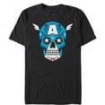 thumbnail image 1 of Men's Marvel Halloween Captain America Sugar Skull  Graphic Tee Black 2X Large, 1 of 4