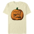 thumbnail image 1 of Men's Marvel Halloween Classic Logo Pumpkin  Graphic Tee Cream Small, 1 of 3