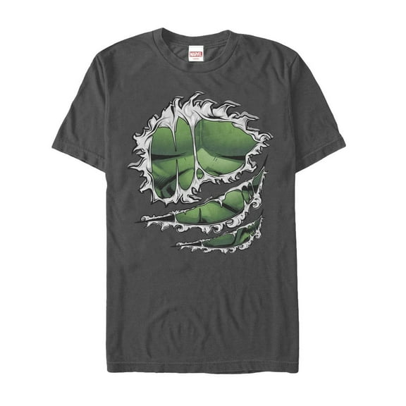 Men's Marvel Halloween Hulk Rip Costume  Graphic Tee Charcoal Small