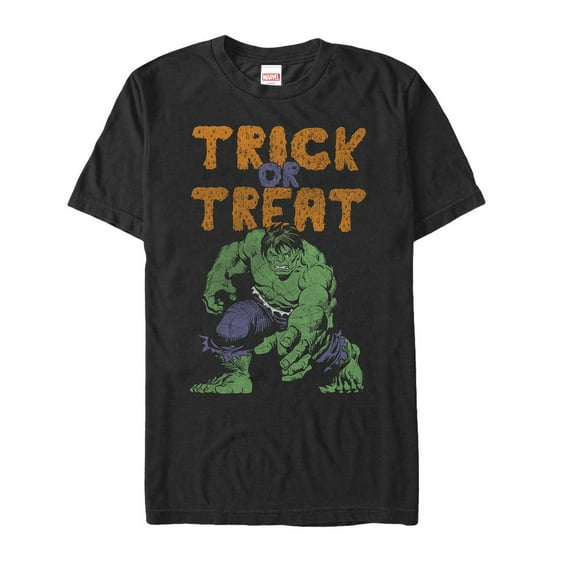 Men's Marvel Halloween Hulk Trick Or Treat  Graphic Tee Black X Large