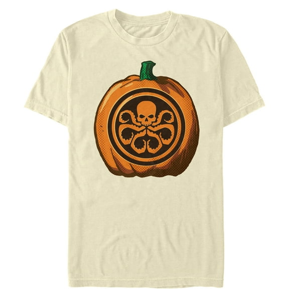 Men's Marvel Halloween Hydra Pumpkin  Graphic Tee Cream 3X Large