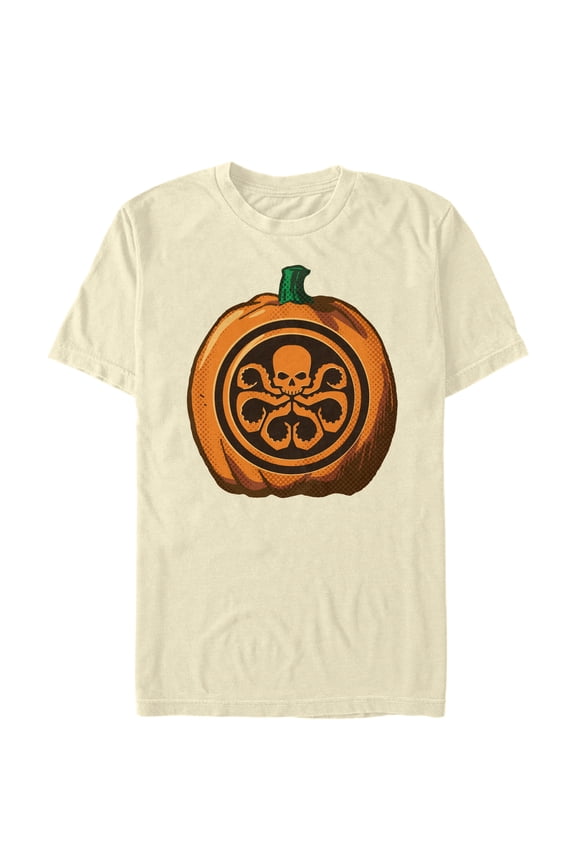 Men's Marvel Halloween Hydra Pumpkin Graphic Tee Cream 3X Large