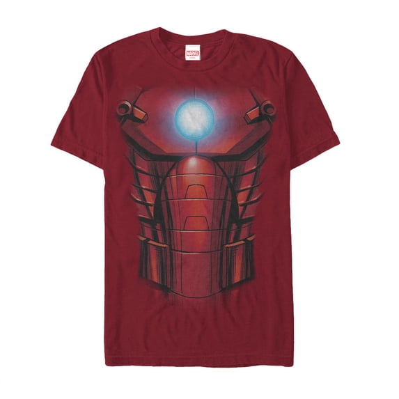 Men's Marvel Halloween Iron Man Arc Reactor Costume Graphic Tee Cardinal Large