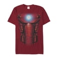 thumbnail image 1 of Men's Marvel Halloween Iron Man Arc Reactor Costume  Graphic Tee Cardinal Small, 1 of 4