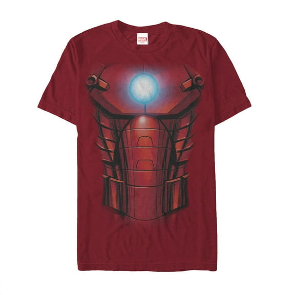Men's Marvel Halloween Iron Man Arc Reactor Costume Graphic Tee Cardinal Small
