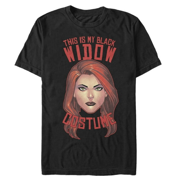 Men's Marvel Halloween My Black Widow  Costume  Graphic Tee Black Small