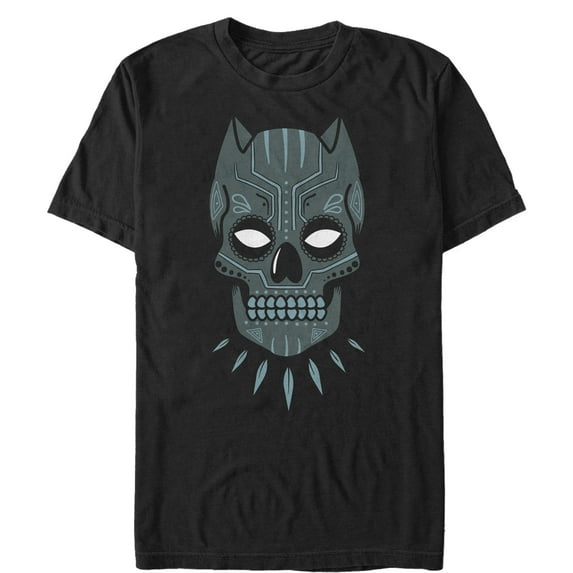 Men's Marvel Halloween Panther Sugar Skull Graphic Tee Black 2X Large