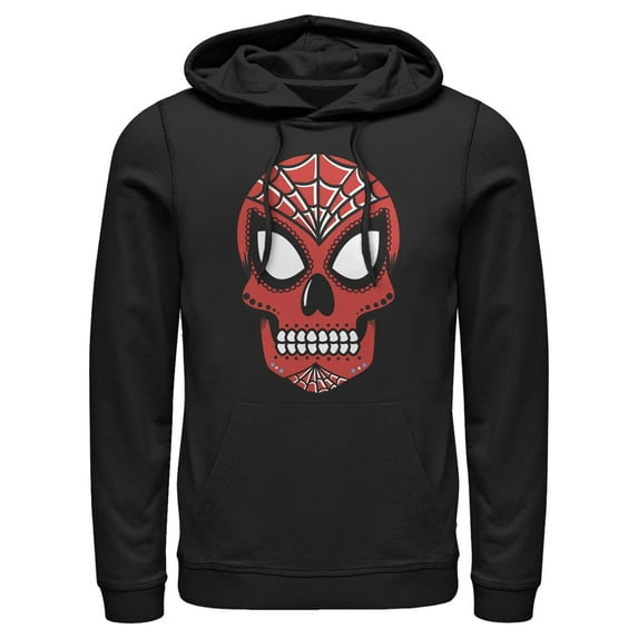 Men's Marvel Halloween Spider-Man Sugar Skull Pull Over Hoodie