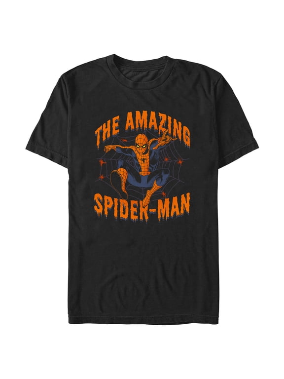Men's Marvel Halloween The Amazing Spider-Man Web Graphic Tee Black 3X Large
