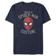 Mens Marvel Halloween This Is My Spider-Man Costume Graphic Tee Navy Blue 3X Large