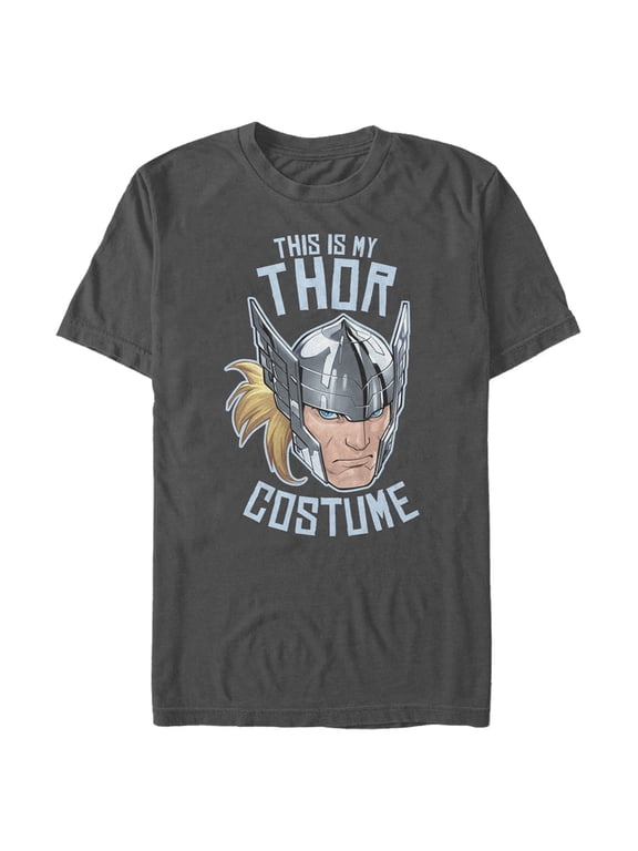 Men's Marvel Halloween This is My Thor Costume Graphic Tee Charcoal 3X Large