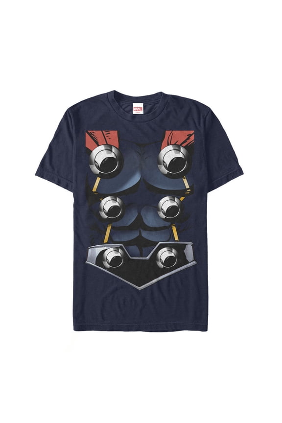 Men's Marvel Halloween Thor Costume Graphic Tee Navy Blue Large