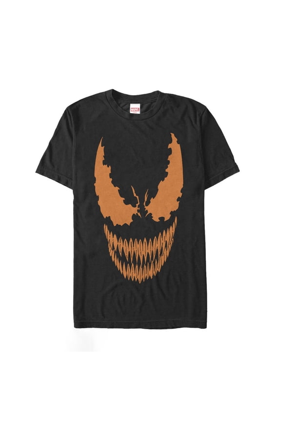 Men's Marvel Halloween Venom Scary Face Costume Graphic Tee Black Medium