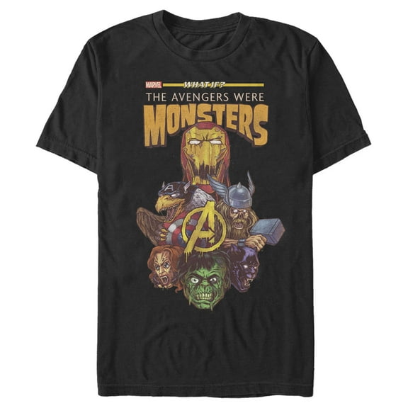 Men's Marvel Halloween What If The Avengers Were Monsters  Graphic Tee Black Medium