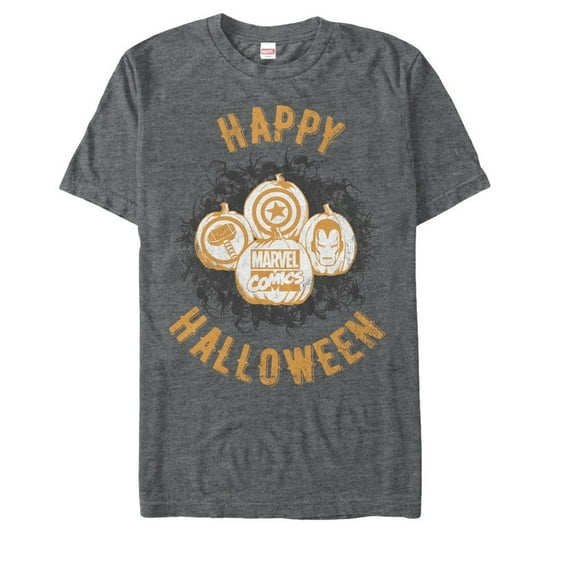 Men's Marvel Happy Halloween Avengers Graphic Tee Charcoal Heather Small