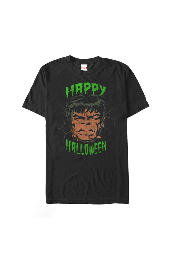Men's Marvel Happy Halloween Hulk Graphic Tee Black X Large