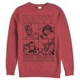 thumbnail image 1 of Men's Marvel Happy Hero Holiday  Sweatshirt Red Large, 1 of 3