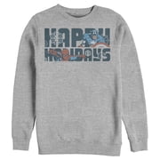 Mens Marvel Happy Holiday Heroes Sweatshirt Athletic Heather Large