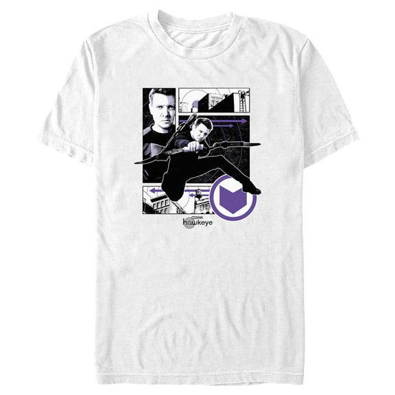 Men's Marvel Hawkeye Graphic Panel Icon  Graphic Tee White X Large