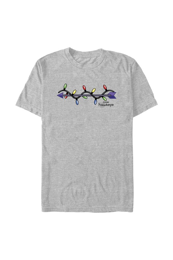 Men's Marvel Hawkeye Holiday Arrow Graphic Tee Athletic Heather 2X Large