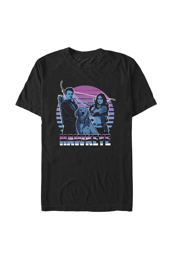 Men's Marvel Hawkeye Partners and Family Retro Graphic Tee Black Large
