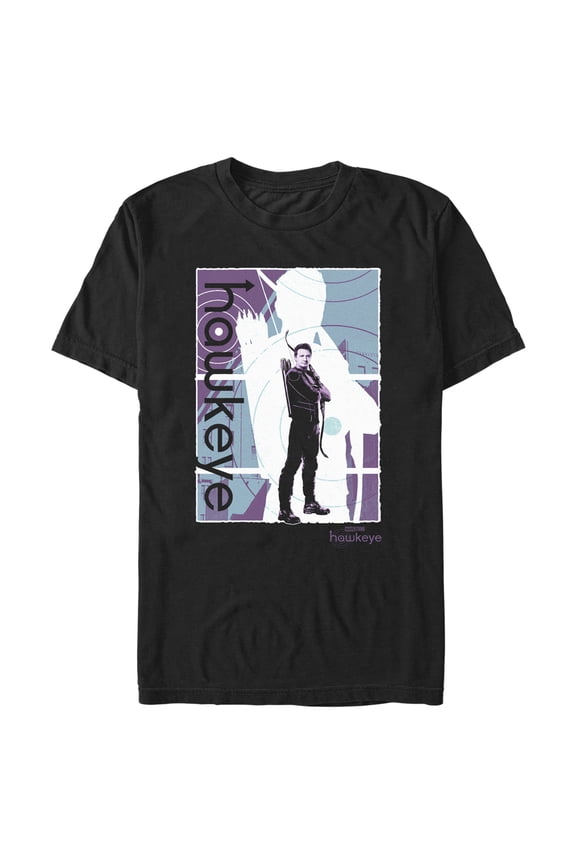 Men's Marvel Hawkeye Purple Poster  Graphic Tee Black Large