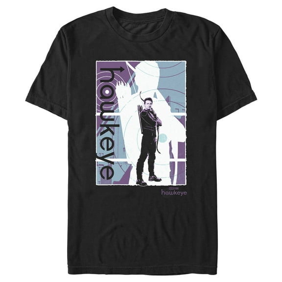 Men's Marvel Hawkeye Purple Poster Graphic Tee Black X Large