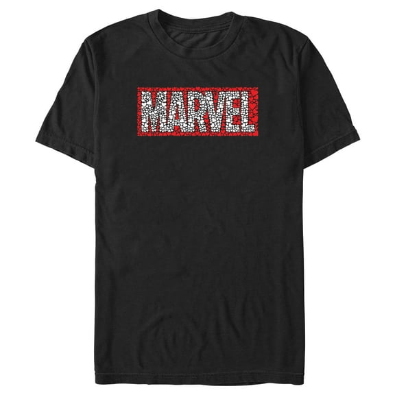 Men's Marvel Heart Fill Logo  Graphic Tee Black Small