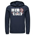 thumbnail image 1 of Men's Marvel Hero Dad Captain America Shield  Pull Over Hoodie Navy Blue 3X Large, 1 of 4