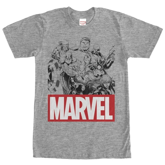 Men's Marvel Heroes Classic Logo  Graphic Tee Athletic Heather 2X Large