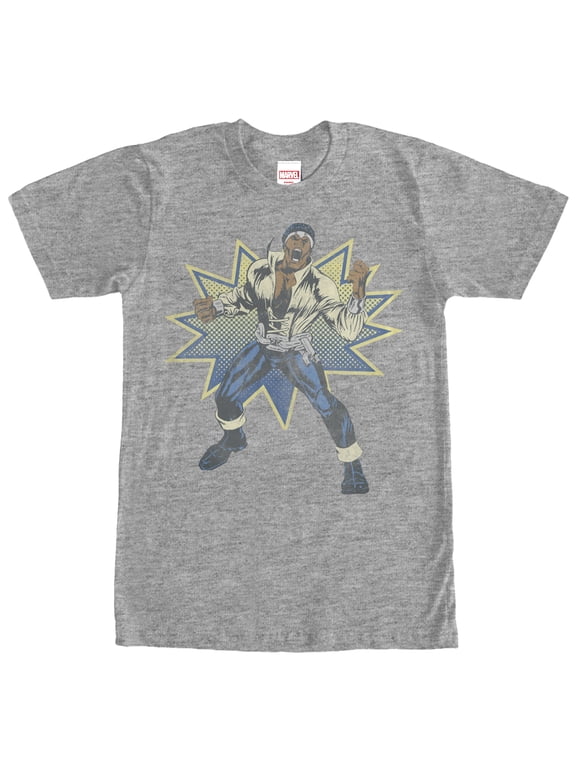 Men's Marvel Heroes for Hire Power Man Graphic Tee Athletic Heather Small