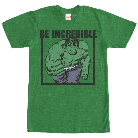 Men's Marvel Hulk Be Incredible Graphic Tee Kelly Heather Large