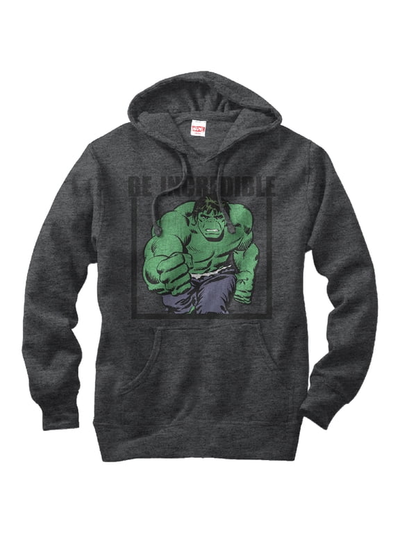 Men's Marvel Hulk Be Incredible Pull Over Hoodie Charcoal Heather X Large